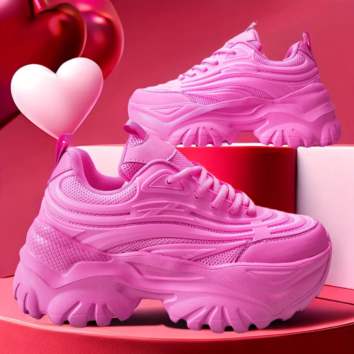 Women's Ultra-Light Breathable Mesh Sneakers - Chic Thick Sole Casual Running Shoes, Height-Boosting Low-Top Lace-Ups for Casual Attire, Work, and Walking - Versatile All-Season Footwear Bella's store