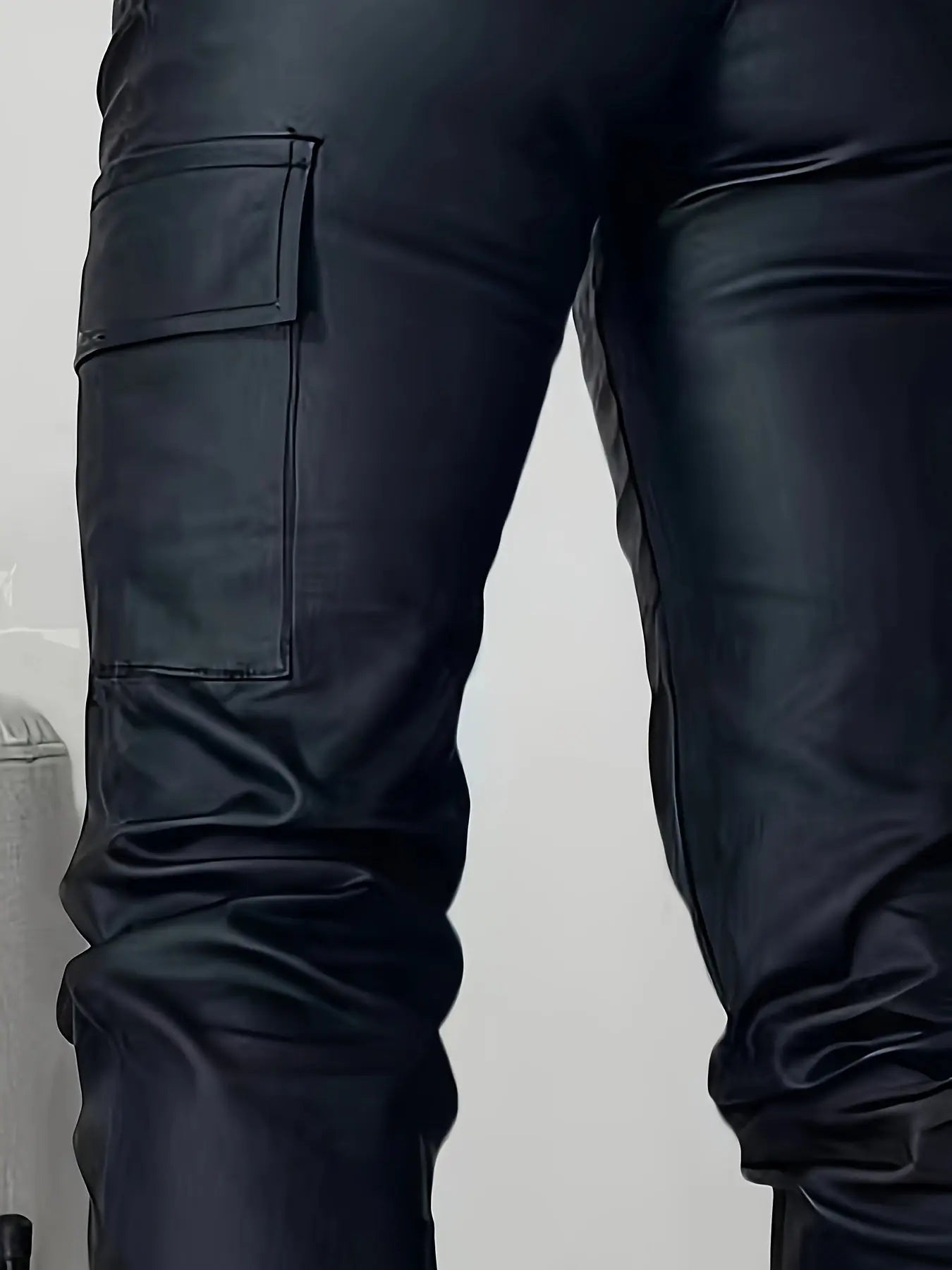 Stretchy Cargo Jeans - High-Waisted, Multi-Pocket, Leather-Look, Y2K Streetwear-Inspired, Fashionable Jogger Jeans for Women - Comfortable, Versatile, and Trendy Denim Clothing Bella's store